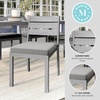 image:imageMartha Stewart Bedford IndoorOutdoor Stackable Aluminum Patio Chairs with Brushed Woodgrain Finish in Gray and Gray AllWeather Cushions Set of 2Grey