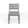 image:imageMartha Stewart Bedford IndoorOutdoor Stackable Aluminum Patio Chairs with Brushed Woodgrain Finish in Gray and Gray AllWeather Cushions Set of 2Grey