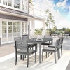 image:imageMartha Stewart Bedford IndoorOutdoor Stackable Aluminum Patio Chairs with Brushed Woodgrain Finish in Gray and Gray AllWeather Cushions Set of 2Grey