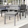 image:imageMartha Stewart Bedford IndoorOutdoor Stackable Aluminum Patio Chairs with Brushed Woodgrain Finish in Gray and Gray AllWeather Cushions Set of 2Grey