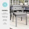 image:imageMartha Stewart Bedford IndoorOutdoor Stackable Aluminum Patio Chairs with Brushed Woodgrain Finish in Gray and Gray AllWeather Cushions Set of 2Grey