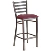 Burgundy Vinyl Seat/Clear Coated Metal Frame