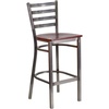 Mahogany Wood Seat/Clear Coated Metal Frame
