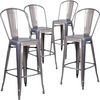 image:imageFlash Furniture 30 High Clear Coated Indoor Barstool with BackSet of 4