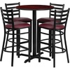 Mahogany Top/Burgundy Vinyl Seat
