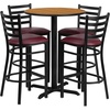Natural Top/Burgundy Vinyl Seat