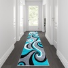 image:imageFlash Furniture Athos Collection Abstract Area Rug  Sculpted HighLow Pile Turquoise Olefin Rug  3 x 10 Area Rug  Jute Backing  Entryway Living Room BedroomTurquoise