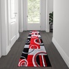 image:imageFlash Furniture Audra Collection Geometric Abstract Area Rug  HighLow Pile Turquoise Olefin Rug  2 x 7 Area Rug  Jute Backing  Entryway Living Room BedroomRed