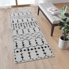 image:imageFlash Furniture Beth Geometric Bohemian Low Pile Rug  2x6  IvoryBlackIvoryBlack