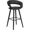 image:imageFlash Furniture Brynn Series 29 High Contemporary Cappuccino Wood Barstool in Black VinylBlack