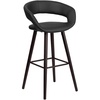 image:imageFlash Furniture Brynn Series 29 High Contemporary Cappuccino Wood Barstool in Black VinylWhite
