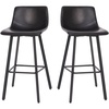 image:imageFlash Furniture Caleb Modern Armless 24 Inch Counter Height Stools Commercial Grade with Footrests and Matte Metal Frames Set of 2Black LeathersoftBlack