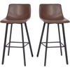 image:imageFlash Furniture Caleb Modern Armless 24 Inch Counter Height Stools Commercial Grade with Footrests and Matte Metal Frames Set of 2Chocolate Brown LeathersoftBlack