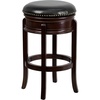 image:imageFlash Furniture Carol 29 High Backless Cappuccino Wood Barstool with Carved Apron and Black LeatherSoft Swivel SeatCappuccino