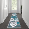 image:imageFlash Furniture Cirrus Collection Swirl Patterned Area Rug  Turquoise Olefin Fibers with Jute Backing  8 x 10  Entryway Living Room BedroomTurquoise