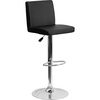 image:imageFlash Furniture Contemporary Black Vinyl Adjustable Height Barstool with Panel Back and Chrome Base Pack of 1Black
