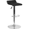 image:imageFlash Furniture Contemporary Black Vinyl Adjustable Height Barstool with Quilted Wave Seat and Chrome Base Pack of 1Black