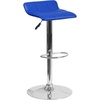 image:imageFlash Furniture Contemporary Black Vinyl Adjustable Height Barstool with Quilted Wave Seat and Chrome Base Pack of 1Blue