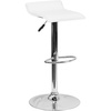 image:imageFlash Furniture Contemporary Brown Vinyl Adjustable Height Barstool with Solid Wave Seat and Chrome Base