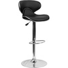 image:imageFlash Furniture Devin Contemporary Cozy MidBack White Vinyl Adjustable Height Barstool with Chrome BaseBlack