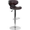 image:imageFlash Furniture Devin Contemporary Cozy MidBack White Vinyl Adjustable Height Barstool with Chrome BaseBrown