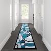 image:imageFlash Furniture Elias Collection Geometric Abstract Area Rug  Turquoise Olefin Rug with Jute Backing  3 x 10  Hallway Entryway or Bedroom