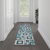 image:imageFlash Furniture Gideon Collection 8 x 8 Round Abstract Area Rug  Turquoise Grey and White Olefin Facing  Cotton Backing  Living Room or BedroomTurquoise