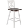 image:imageFlash Furniture Gwendolyn Commercial Modern Farmhouse Barstool  Antique White Wash Frame  Gray Wash Seat  Counter Height  360 Swivel Seat  Integrated FootrestAntique White Wash FrameGray Wash Seat