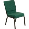 Green Patterned Fabric/Gold Vein Frame