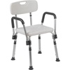 image:imageFlash Furniture HERCULES Series 300 Lb Capacity Adjustable White Bath amp Shower Chair with Quick Release Back amp ArmsWhite