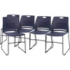 image:imageFlash Furniture HERCULES Series Set of 5 Commercial Stack Chair  660 lb Capacity  Durable Navy Perforated Plastic Back  Black Powder Coated Steel Sled BaseNavy