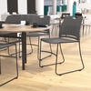image:imageFlash Furniture HERCULES Series Set of 5 Commercial Stack Chair  660 lb Capacity  Durable Navy Perforated Plastic Back  Black Powder Coated Steel Sled BaseGrey