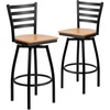 Natural Wood Seat/Black Metal Frame