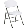 image:imageFlash Furniture Hercules Series Plastic Folding Chairs Lightweight Commercial Event Chairs with 330lb Static Weight Capacity Set of 4 WhiteWhiteGray Frame