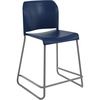 image:imageFlash Furniture Hercules Set of 3 Kenai Stackable Sled Base Counter Stools  Commercial 400 lb Capacity Contoured Back PowderCoated Base  BlackChrome Stack 3 HighNavy PlasticGray Frame