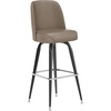 image:imageFlash Furniture James Commercial Grade Metal Barstool with Swivel Bucket Seat Vinyl Upholstered Seat Tubular Footrest Weathered BrownBeige