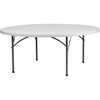 image:imageFlash Furniture Kathryn 6 Round AllOccasion Plastic Folding Event Table Foldable Portable Banquet Table for IndoorOutdoor Events White