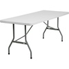 image:imageFlash Furniture Kathryn Commercial Grade 6 Rectangular Plastic Folding Event Table for Parties and Trade Shows Portable Event Banquet Table White