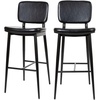 image:imageFlash Furniture Kenzie Commercial Grade MidBack Barstools  Brown LeatherSoft Upholstery  Black Iron Frame with Integrated Footrest  Set of 2Black