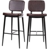 image:imageFlash Furniture Kenzie Commercial Grade MidBack Barstools  Brown LeatherSoft Upholstery  Black Iron Frame with Integrated Footrest  Set of 2Brown