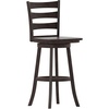 image:imageFlash Furniture Liesel Commercial Grade Classic Ladderback Barstool  Gray Wash Walnut Solid Wood Frame  Bar Height  360 Swivel Seat  Integrated FootrestGray Wash Walnut