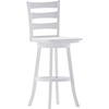 image:imageFlash Furniture Liesel Commercial Grade Classic Ladderback Barstool  Gray Wash Walnut Solid Wood Frame  Bar Height  360 Swivel Seat  Integrated FootrestWhite Wash