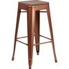 image:imageFlash Furniture Lily 30 High Metal Indoor Bar Stool with Wood Seat in Teal  Stackable Pack of 4Copper