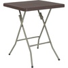 image:imageFlash Furniture Linburgh Commercial Grade 195Foot Square Brown Rattan Plastic Folding Table