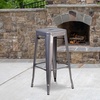 image:imageFlash Furniture Lincoln 30 High Backless Clear Coated Metal Indoor Barstool with Square SeatSet of 1