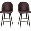 image:imageFlash Furniture Lyla Commercial Grade Modern Armless Barstools  Black LeatherSoft Upholstery  30 Barstool  Contoured Backrest  Steel Frame amp Footrest  Set of 2Brown Leathersoft