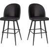 image:imageFlash Furniture Lyla Commercial Grade Modern Armless Barstools  Black LeatherSoft Upholstery  30 Barstool  Contoured Backrest  Steel Frame amp Footrest  Set of 2Black Leathersoft