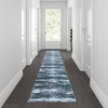 image:imageFlash Furniture Marian Collection Area Rug  Distressed Turquoise Olefin Rug with Jute Backing  3 x 16  Entryway Living Room BedroomTurquoise