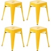 image:imageFlash Furniture Metal Dining Table Height Stool  Backless Yellow Kai Commercial Grade Stool  18 Inch Stackable Dining Chair  Set of 4