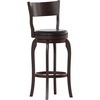 image:imageFlash Furniture Nichola Commercial Classic Open Back Barstool  Antique Oak Finish Wood Frame  Black LeatherSoft Seat  Bar Height  360 Swivel Seat  FootrestBlack VinylEspresso Frame